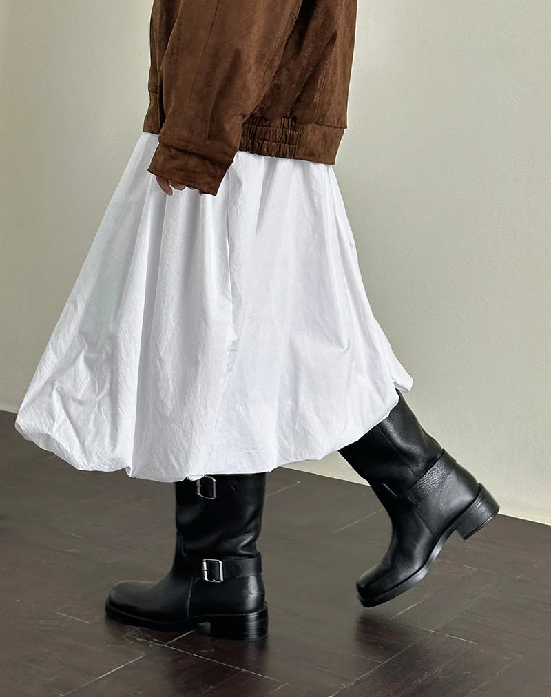 Kiyono Maxi Skirt in Poplin White - Image 5