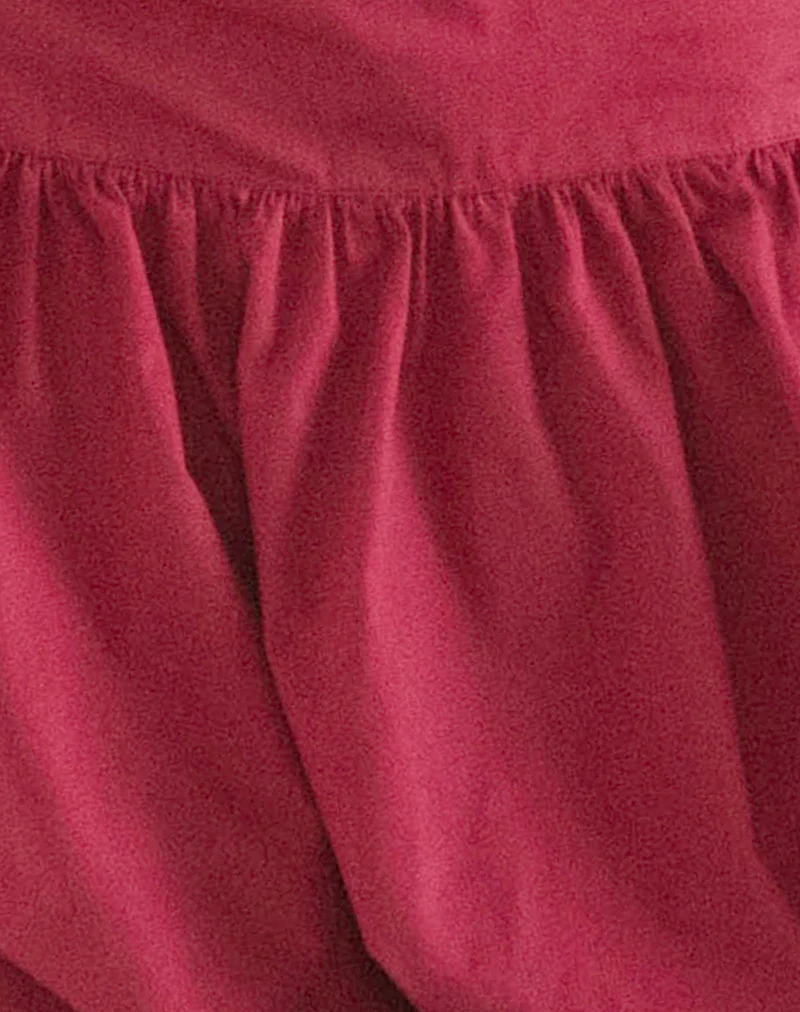 Kiyowo Puffball Mini Skirt in Adrenaline Red - Image 6