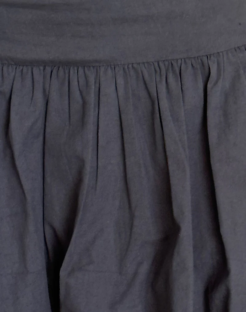 Kiyowo Puffball Mini Skirt in Charcoal Grey - Image 6