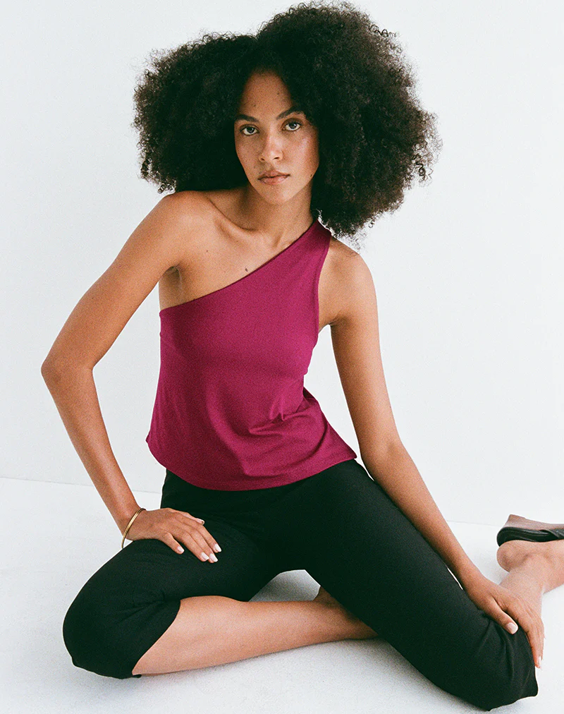 Klazari Top in Rayon Jersey Burgundy - Image 4