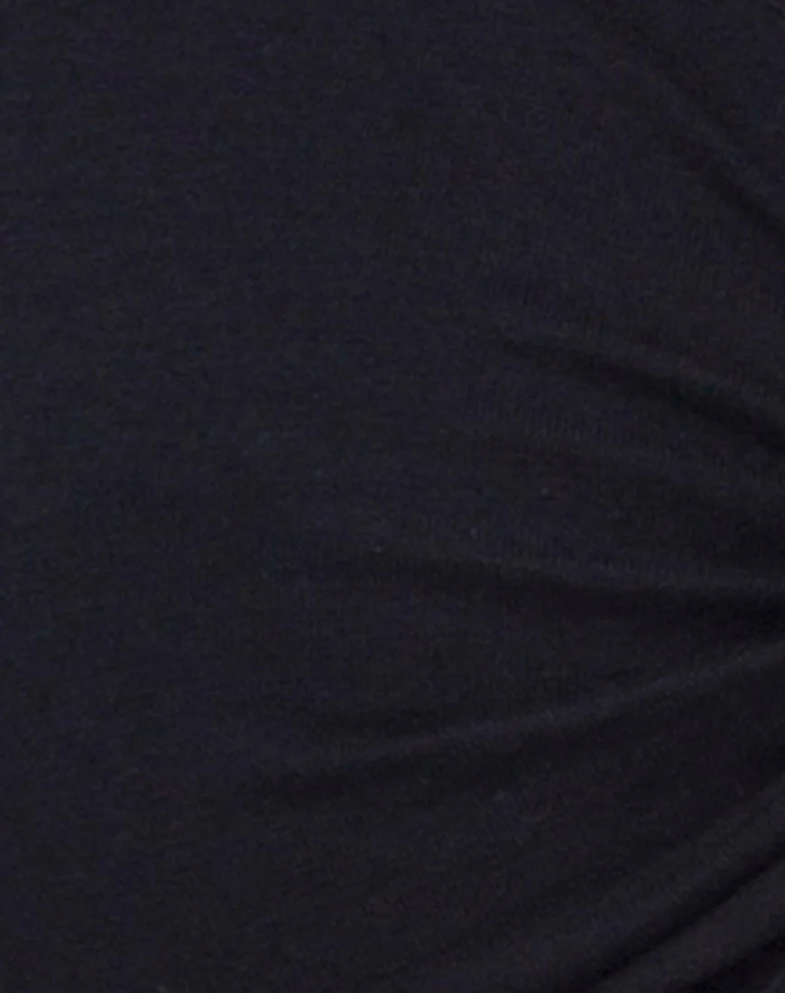 Knotie Longsleeve Crop Top in Black - Image 5