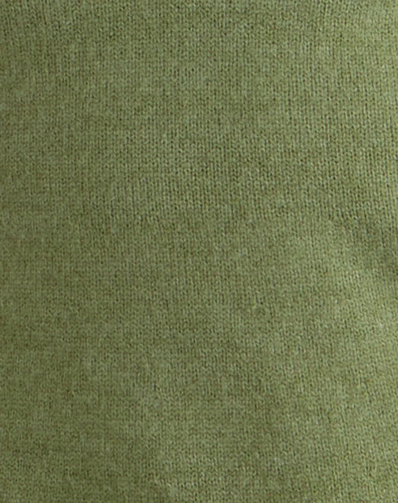 Kodia Mini Dress with Shell in Knit Olive - Image 6