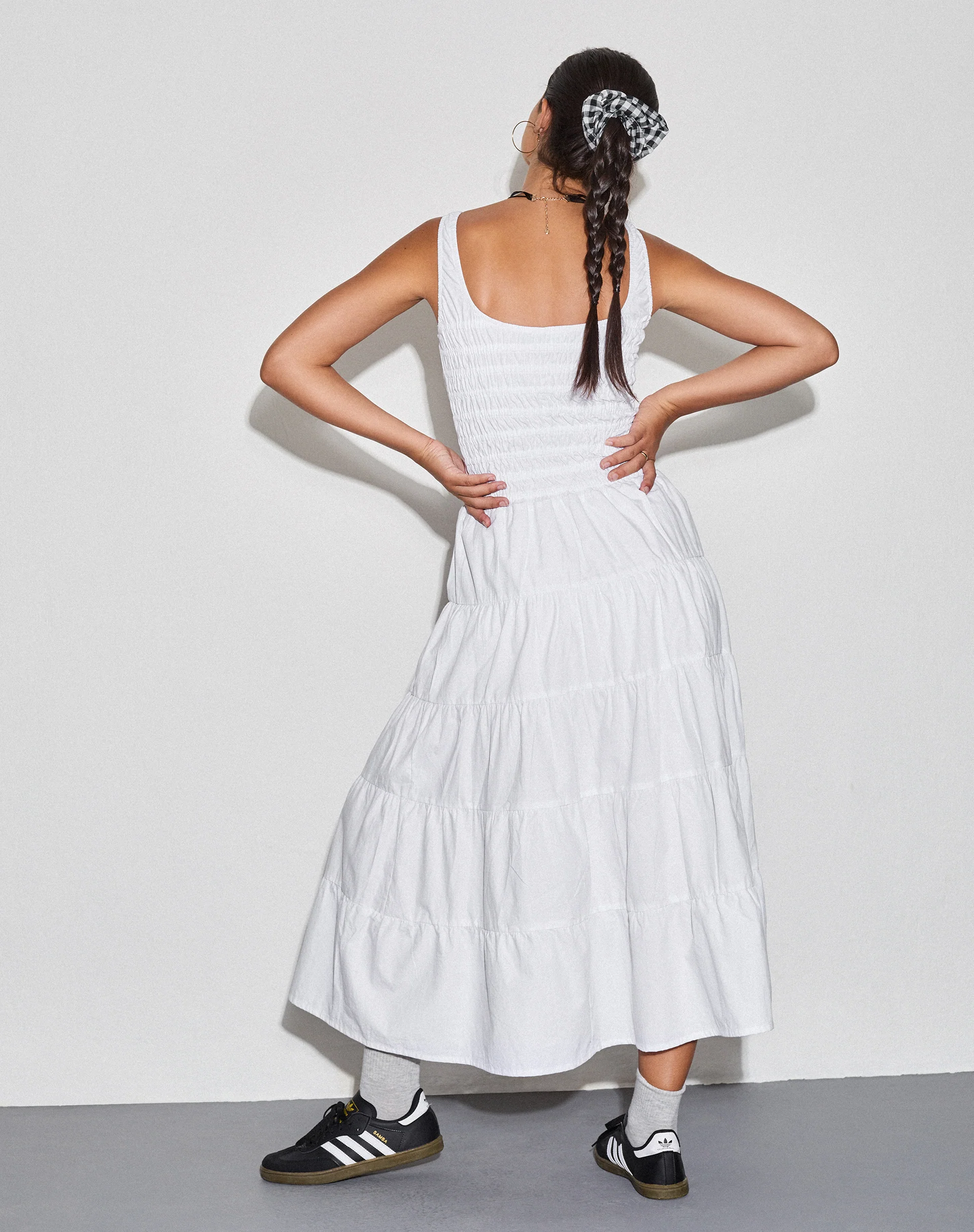 Koizumi Tiered Maxi Dress in Poplin White - Image 5