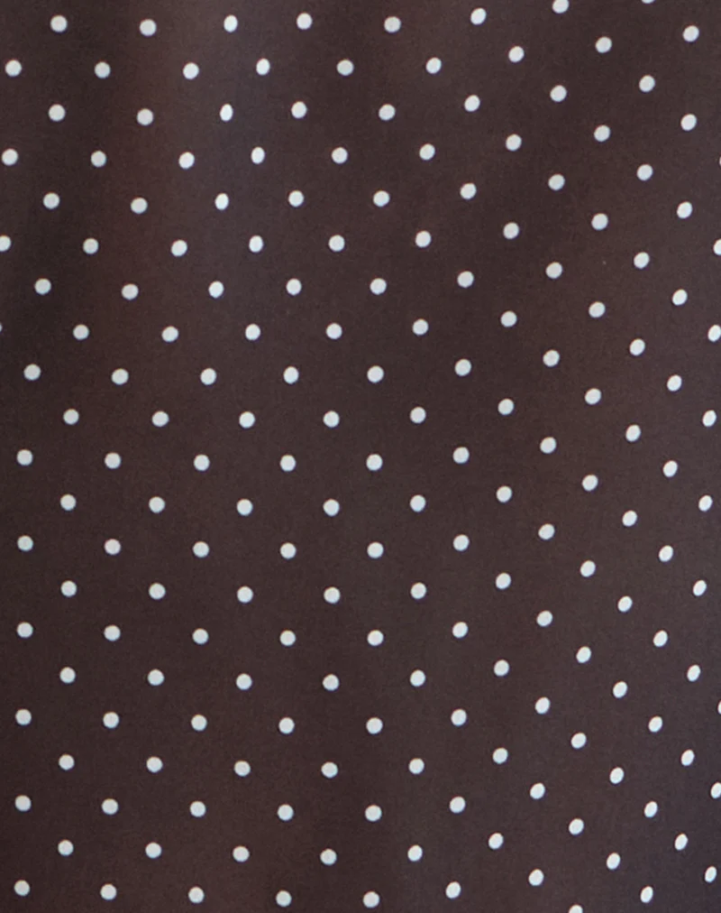 Kota Chiffon Blouse in Black with Micro Polka Print - Image 7