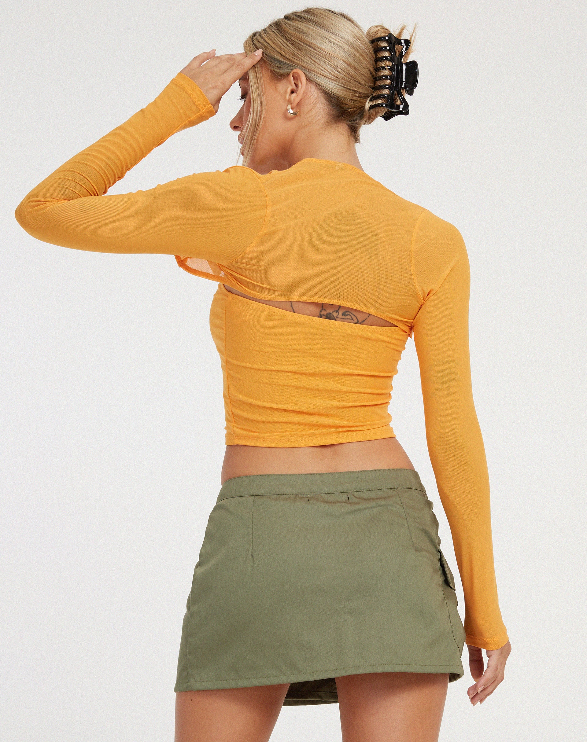Kouna Bandeau Crop Top and Shrug Set in Apricot - Image 2