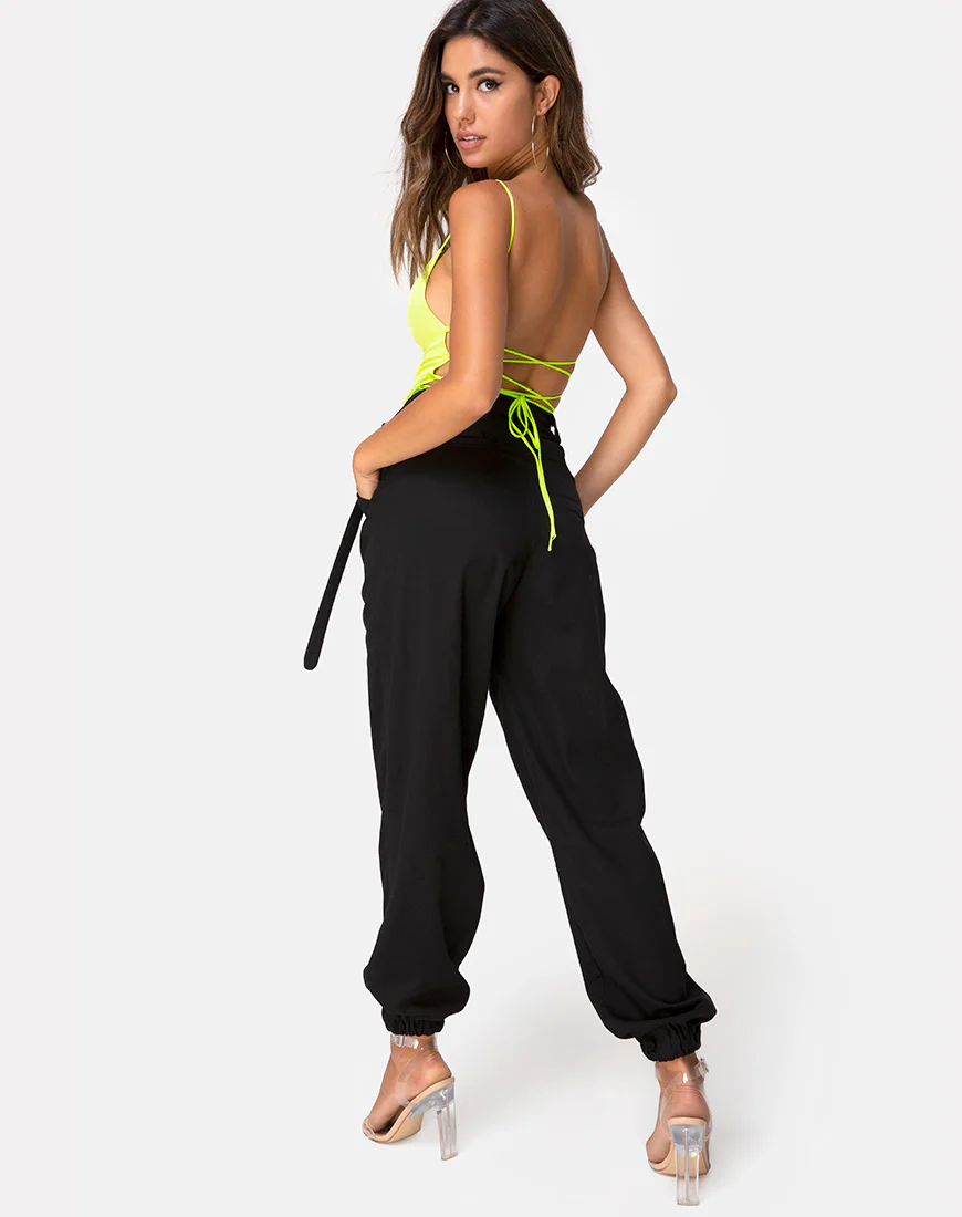 Koza Bodice in Satin Neon Yellow - Image 4