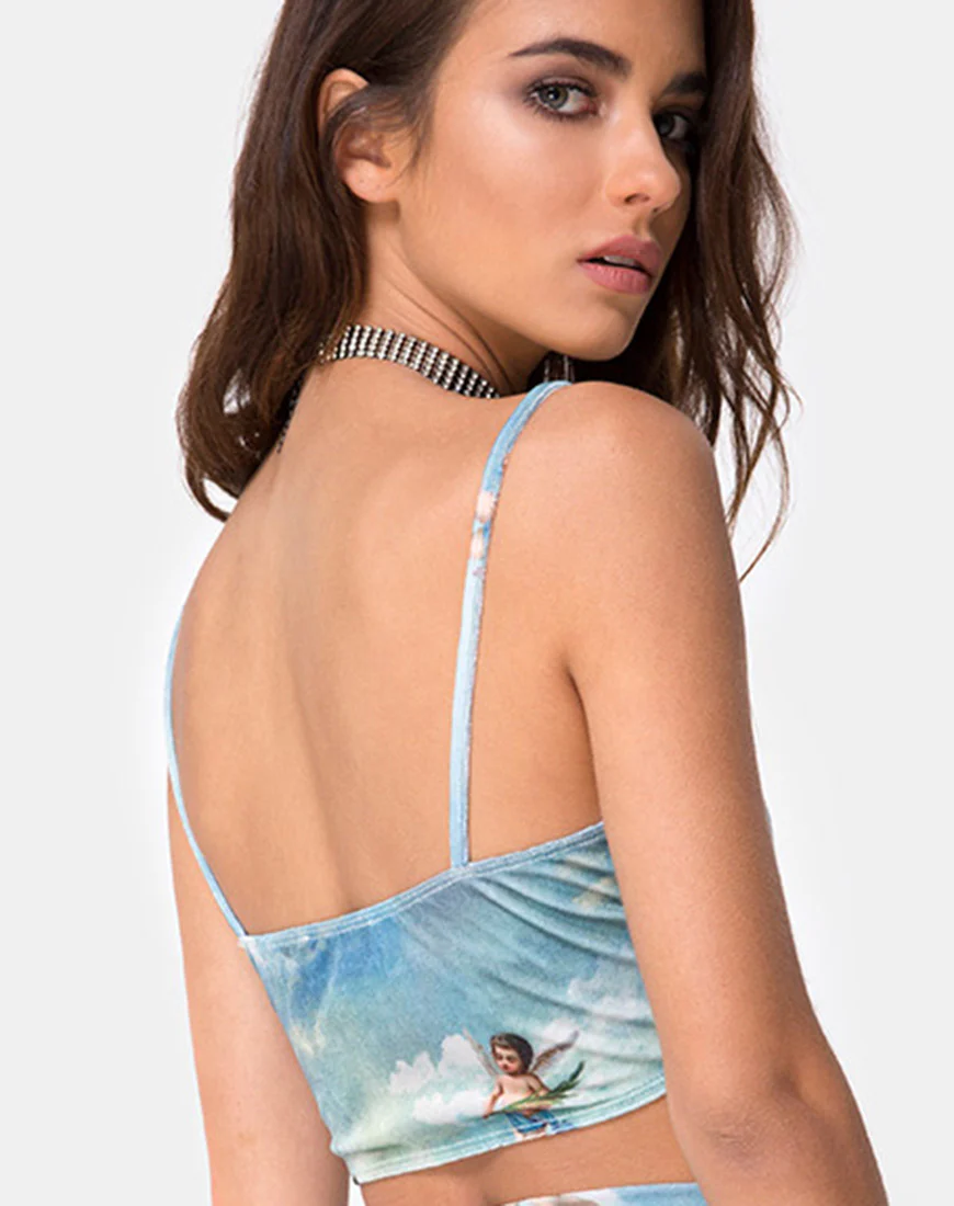 Kozina Crop Top in Angel Velvet Blue - Image 2