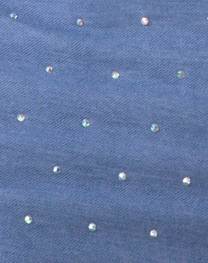 Kozue Dress in Blue Denim Hot Fix - Image 6