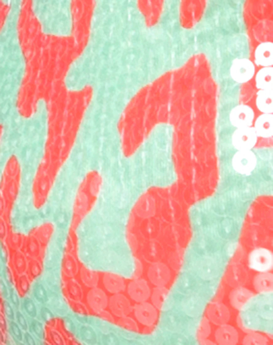 Kozue Dress in Fluro Leopard Clear Sequin - Image 5