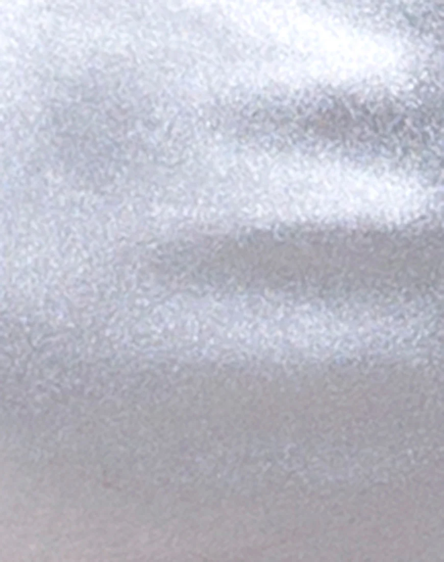 Kozue Dress in Satin Icy Silver - Image 6