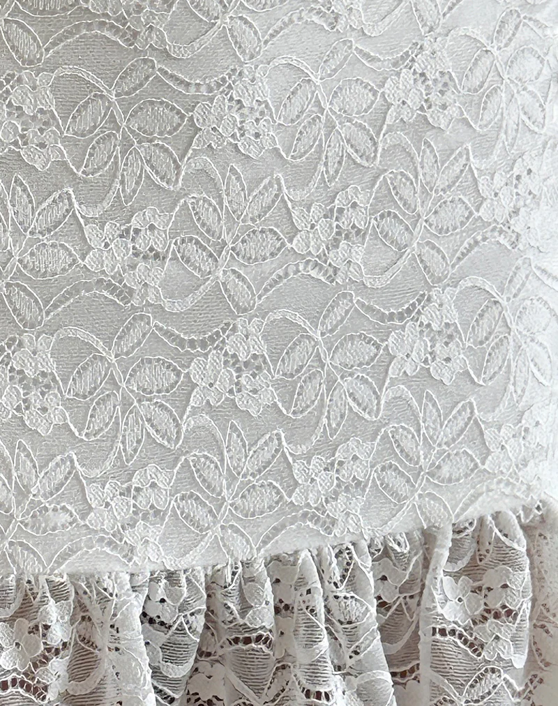 Krecia Mini Skirt in Lace Ivory - Image 6