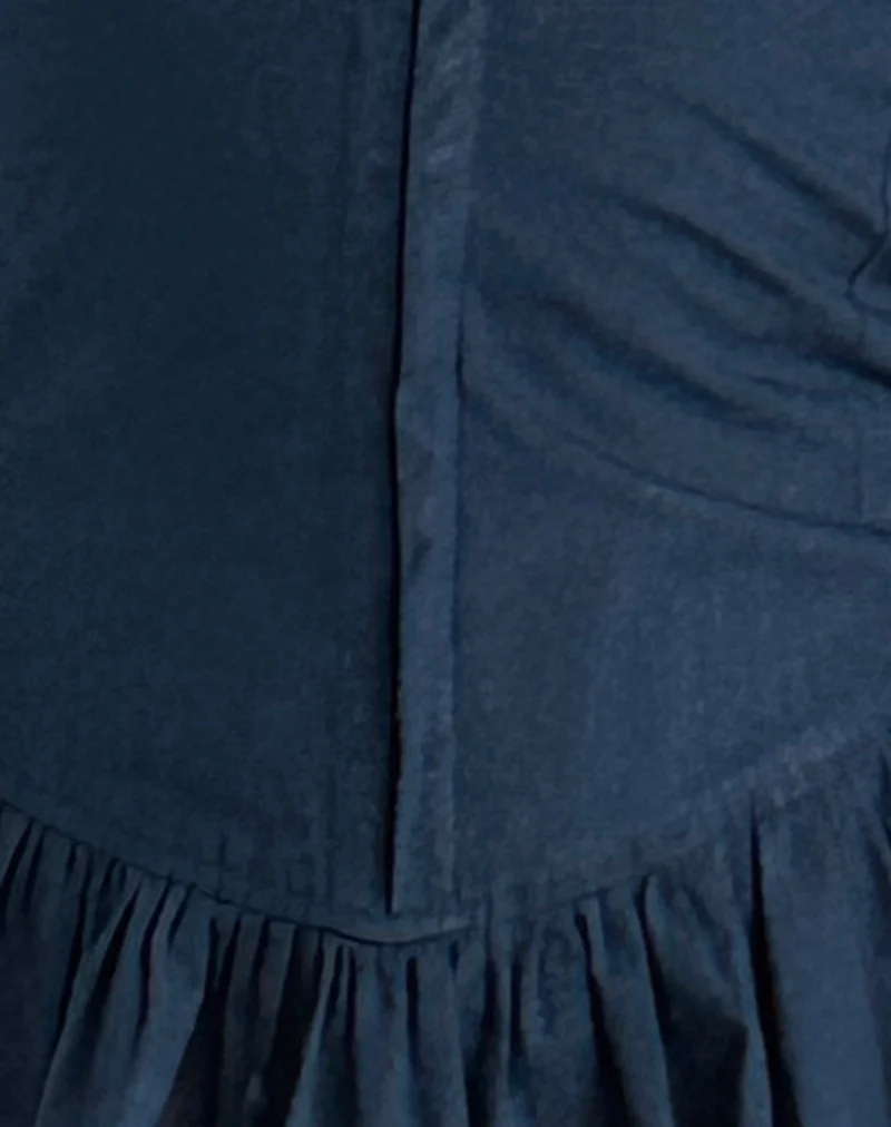 Krista Maxi Dress in Poplin Navy - Image 5