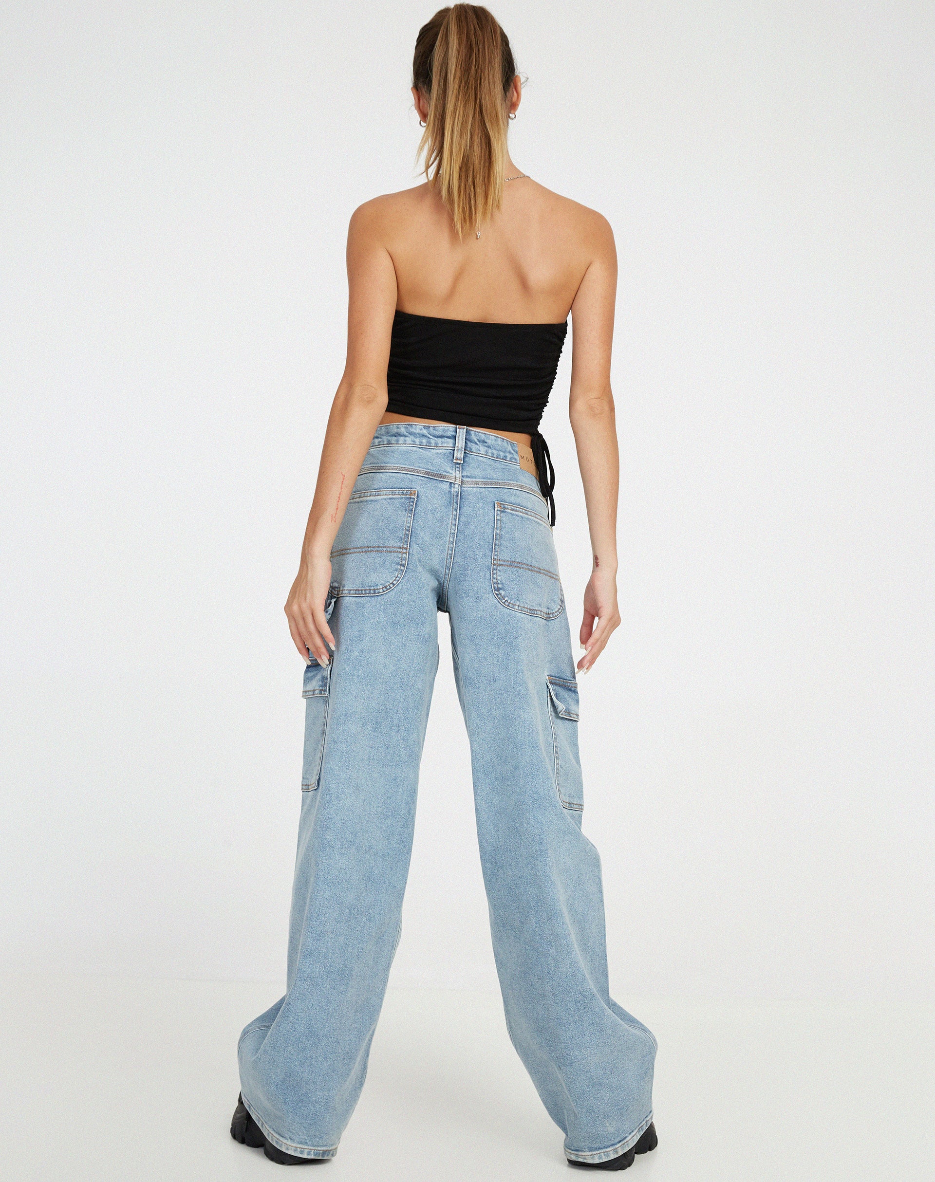 Kuincy Crop Top in Black Diamante Buckle - Image 7