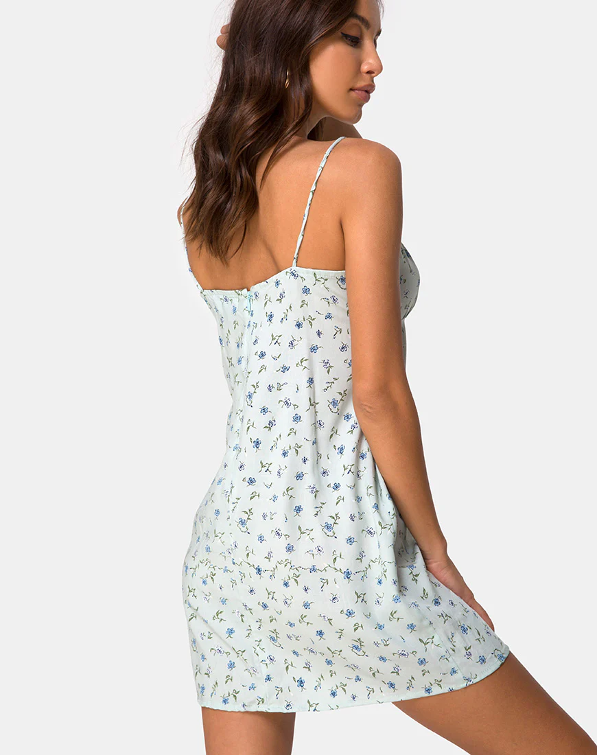 Kumala Dress in Pretty Petal Green - Image 3