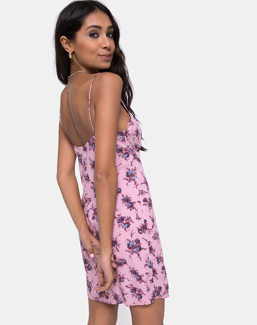 Kumala Slip Dress in Soheila Floral Blush - Image 2