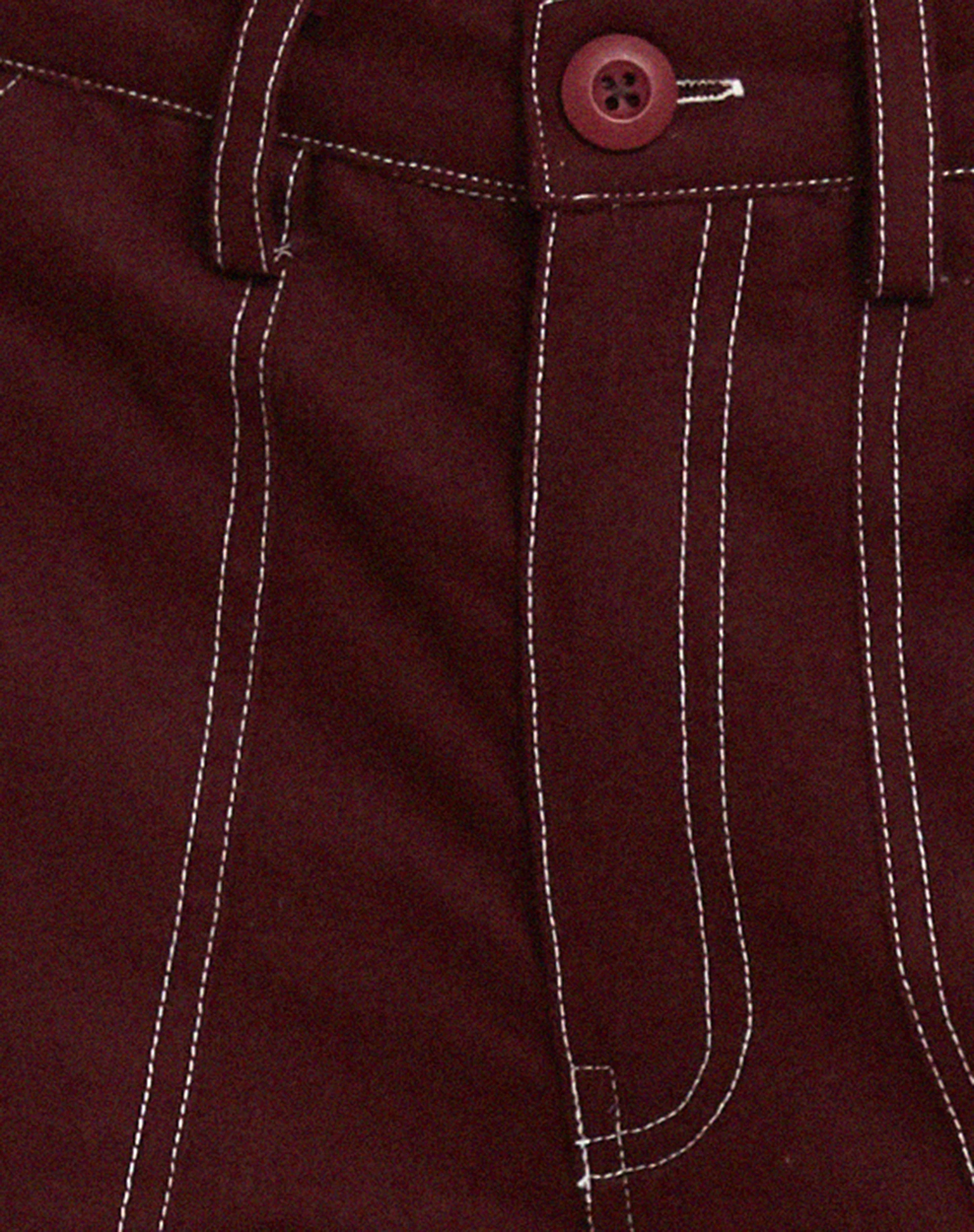 Kusnaedi Wide Leg Trouser in Redwood and White Top Stitch - Image 6
