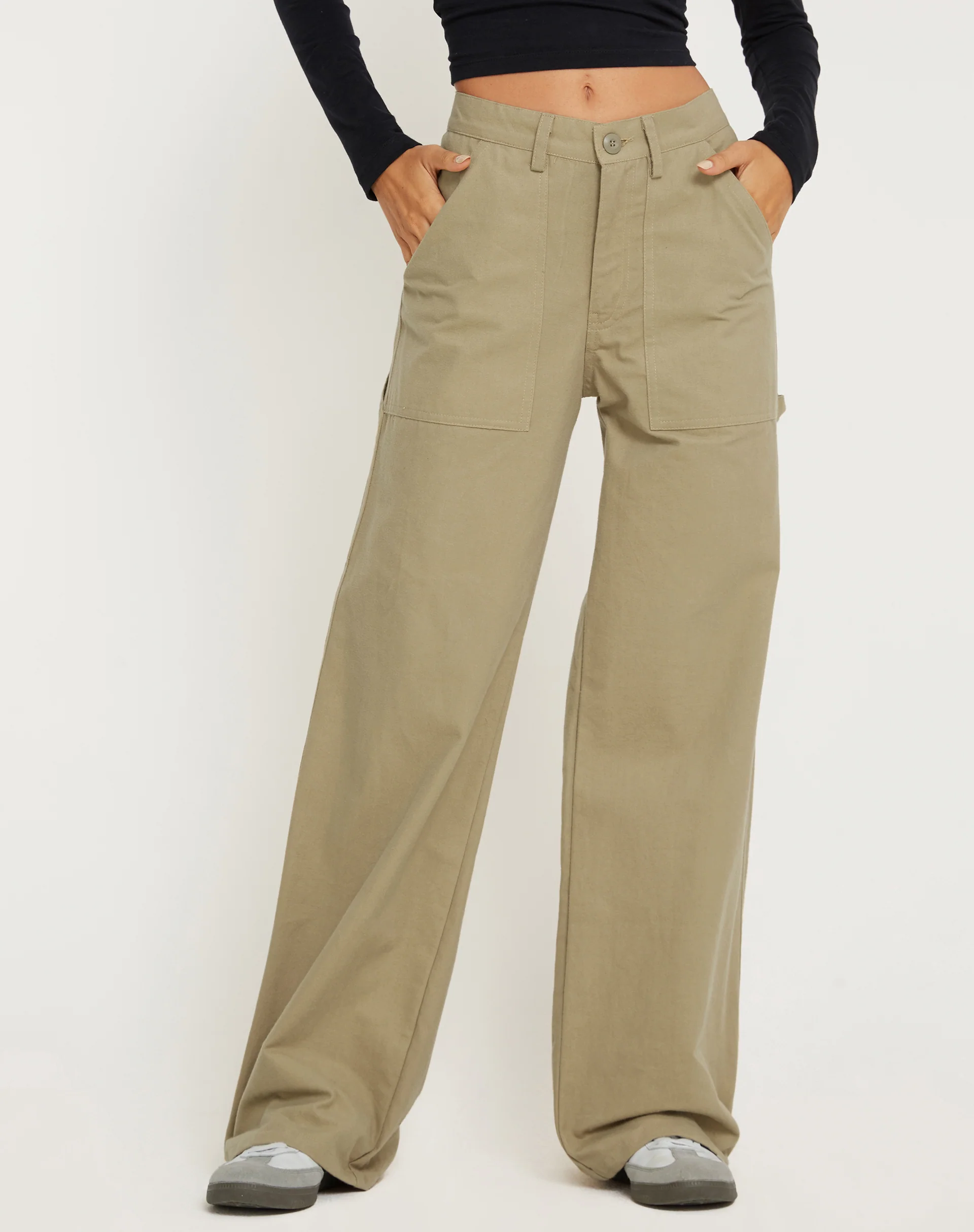Kusnaedi Wide Leg Trouser in Stone - Image 2