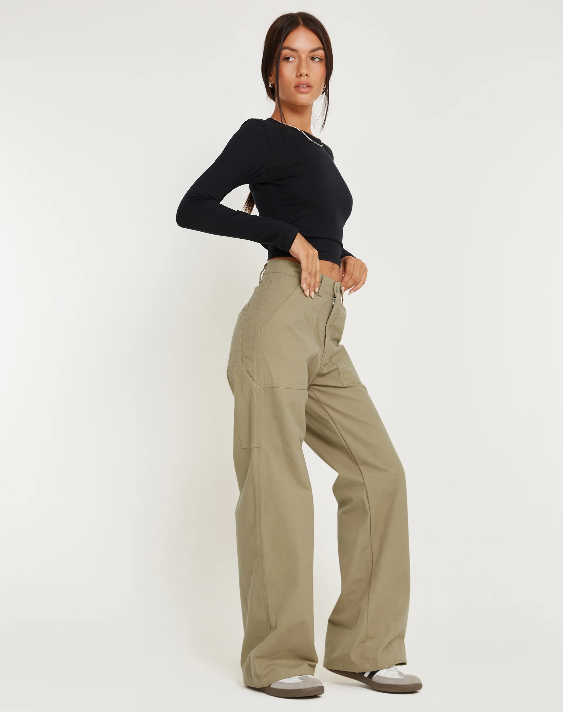Kusnaedi Wide Leg Trouser in Stone - Image 5