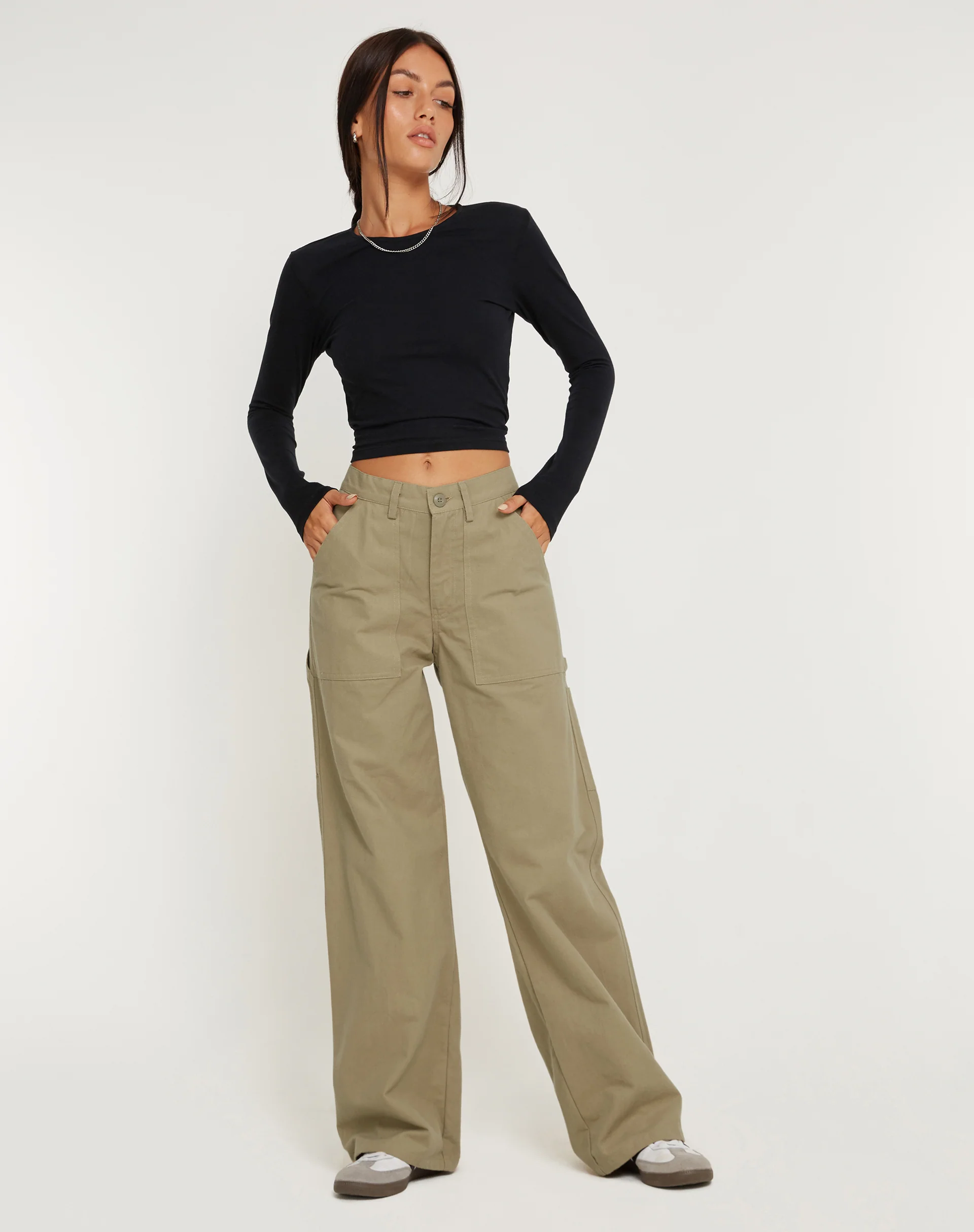 Kusnaedi Wide Leg Trouser in Stone - Image 6