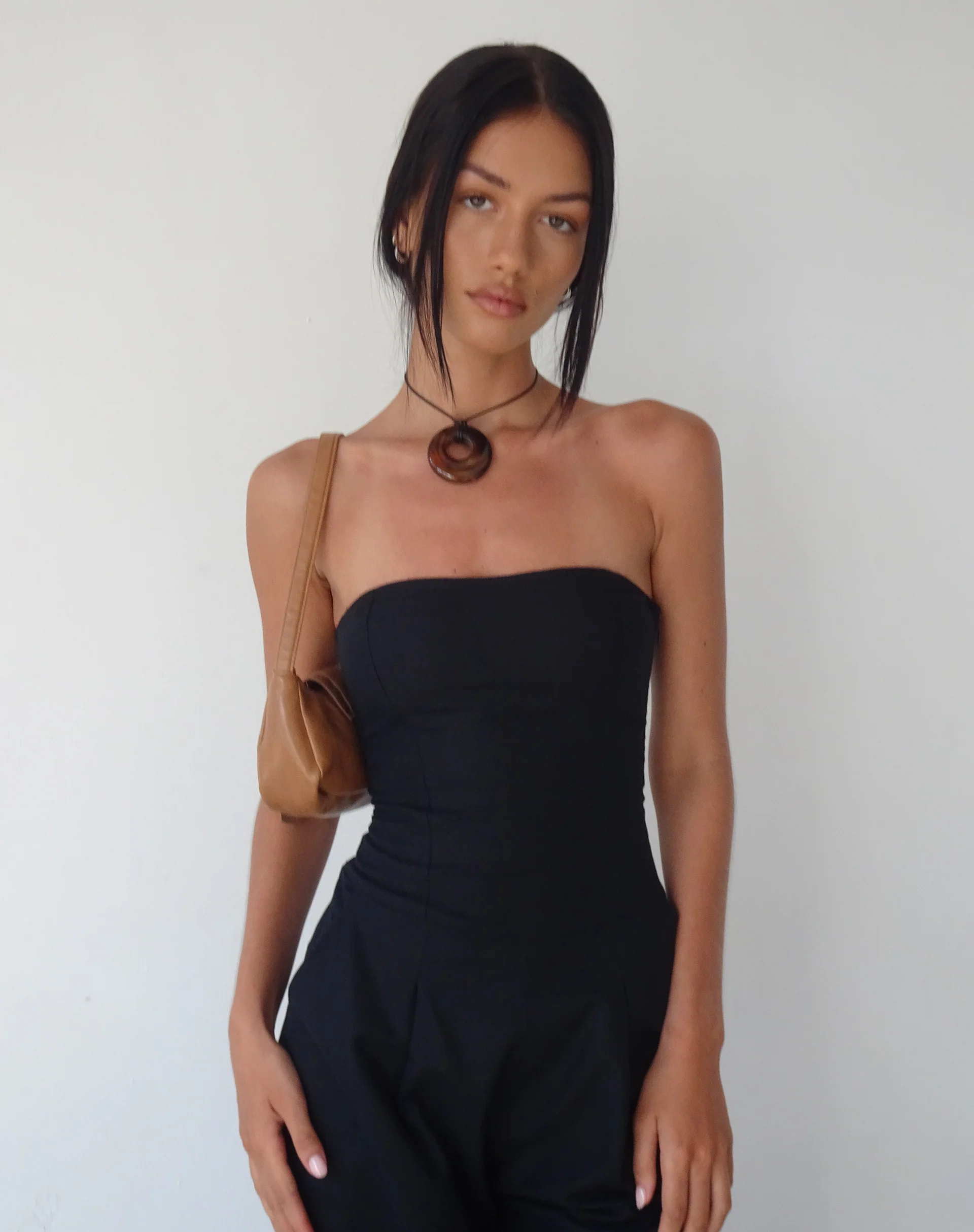 MOTEL X JACQUIE Kyaria Bandeau Jumpsuit in Black - Image 4