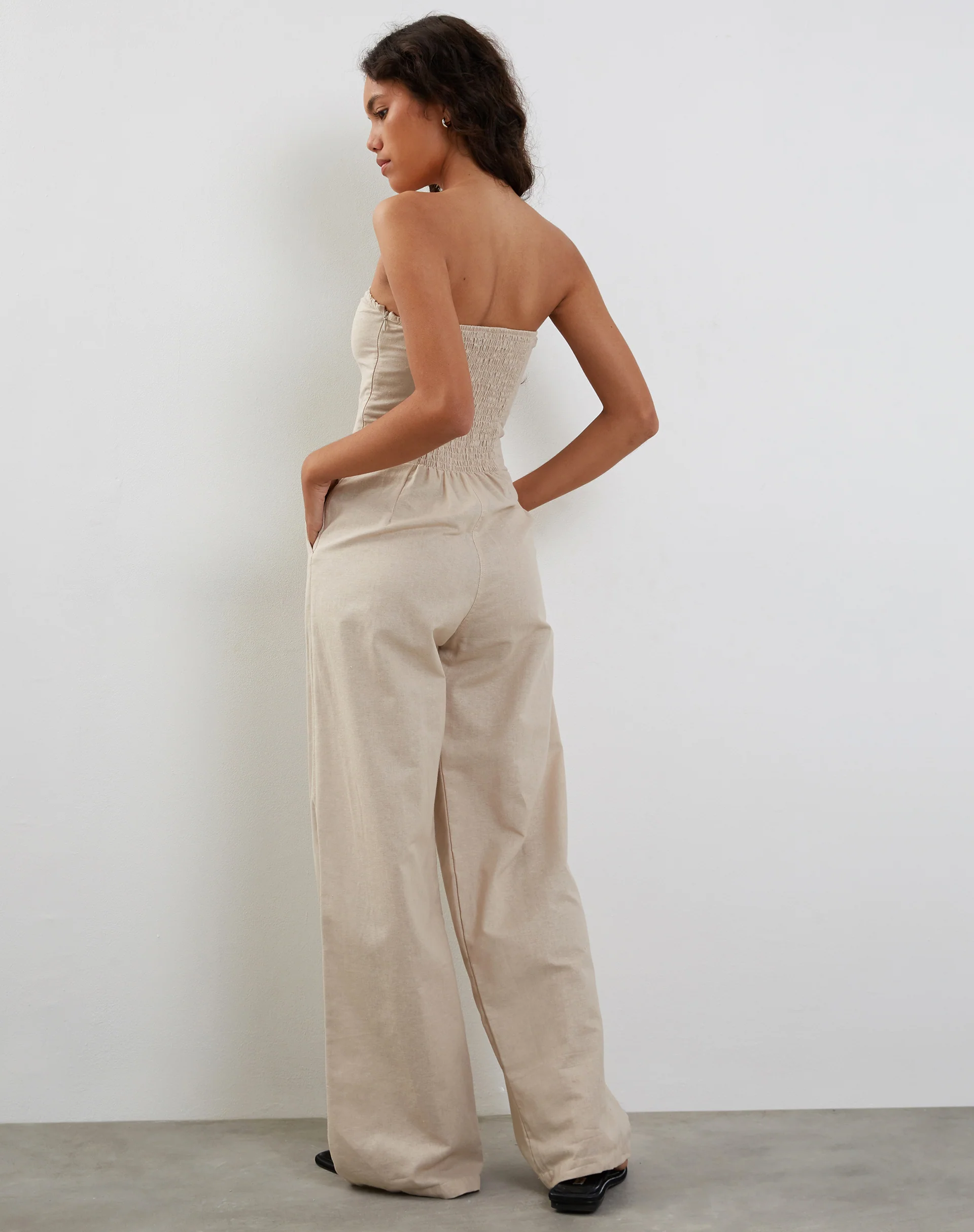 Kyaria Bandeau Jumpsuit in Ecru - Image 2