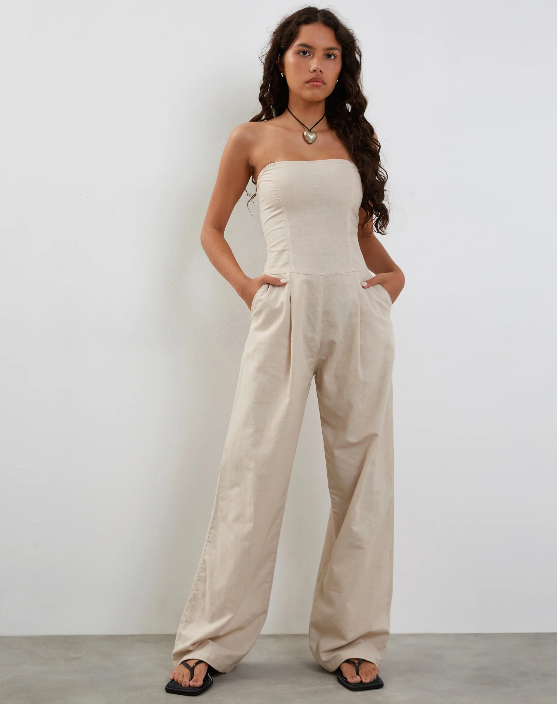 Kyaria Bandeau Jumpsuit in Ecru - Image 5