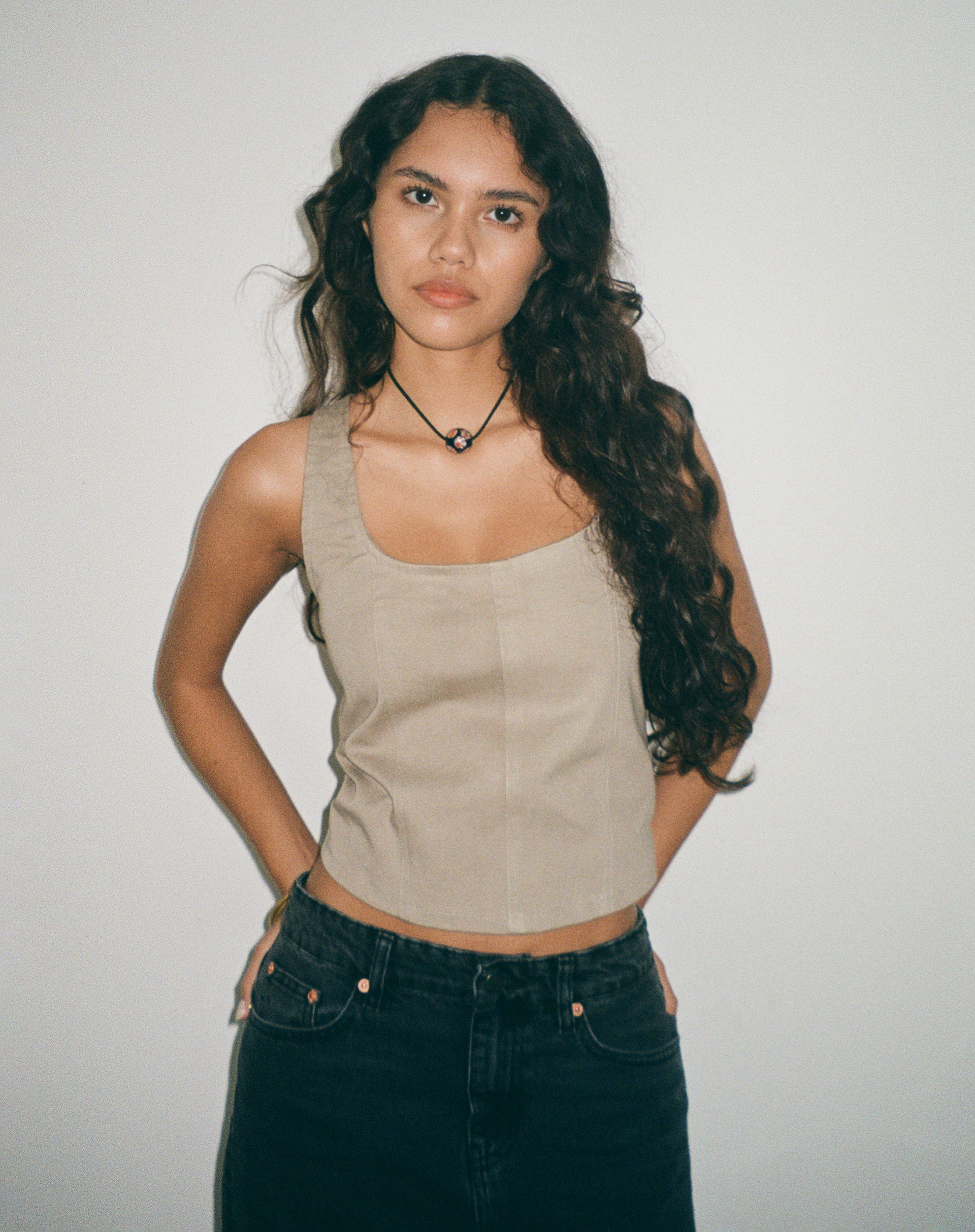 Kye Corset Top in Ash Grey - Image 3