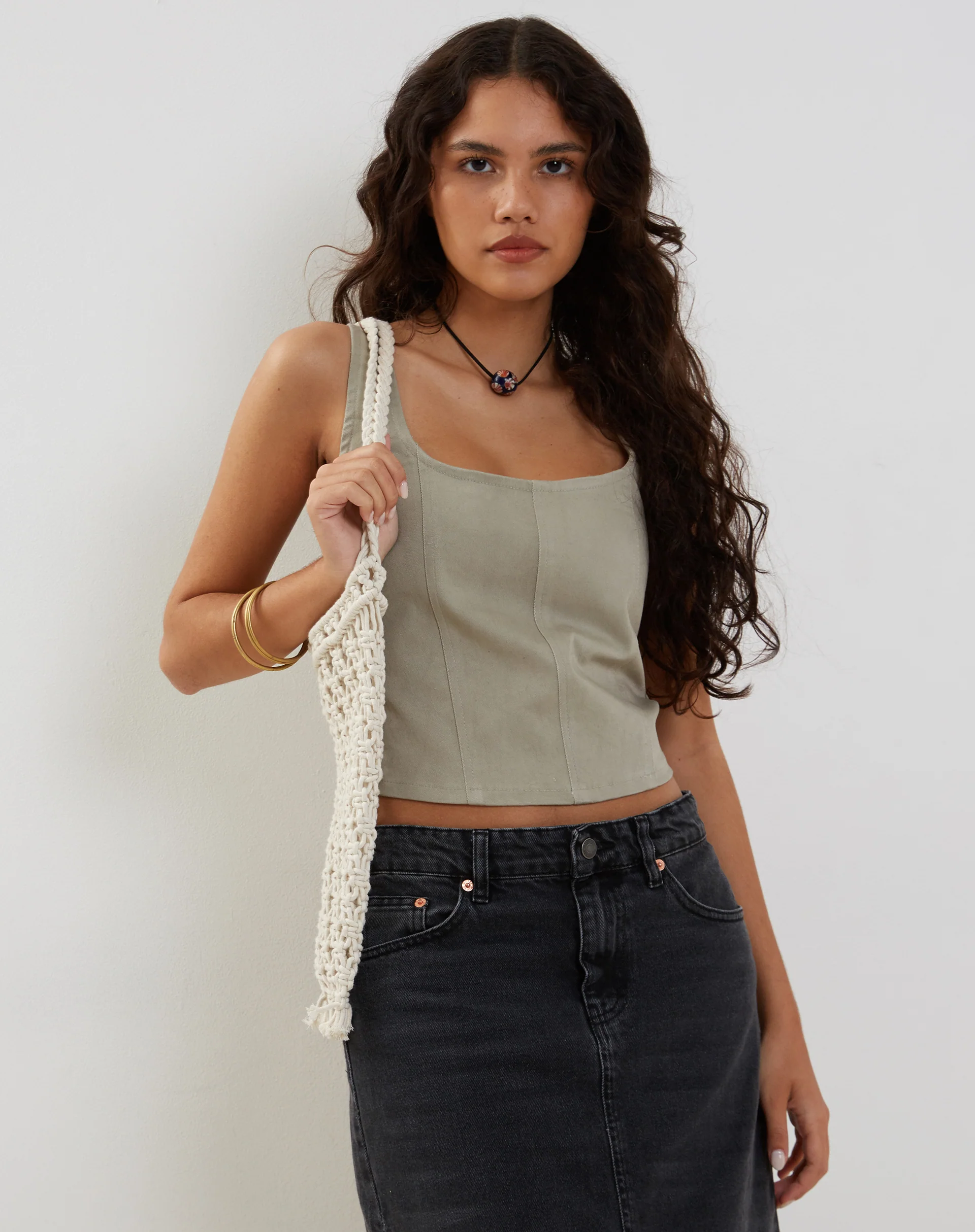 Kye Corset Top in Ash Grey - Image 6