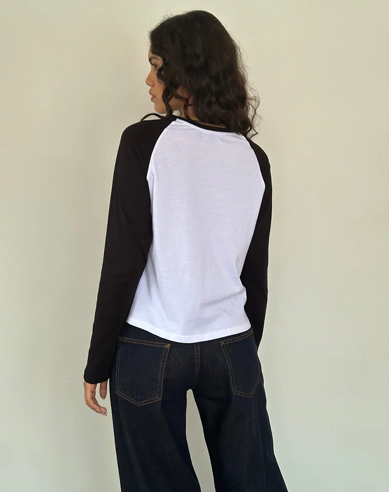 Kyiato Top in White and Black Cherry Print - Image 4