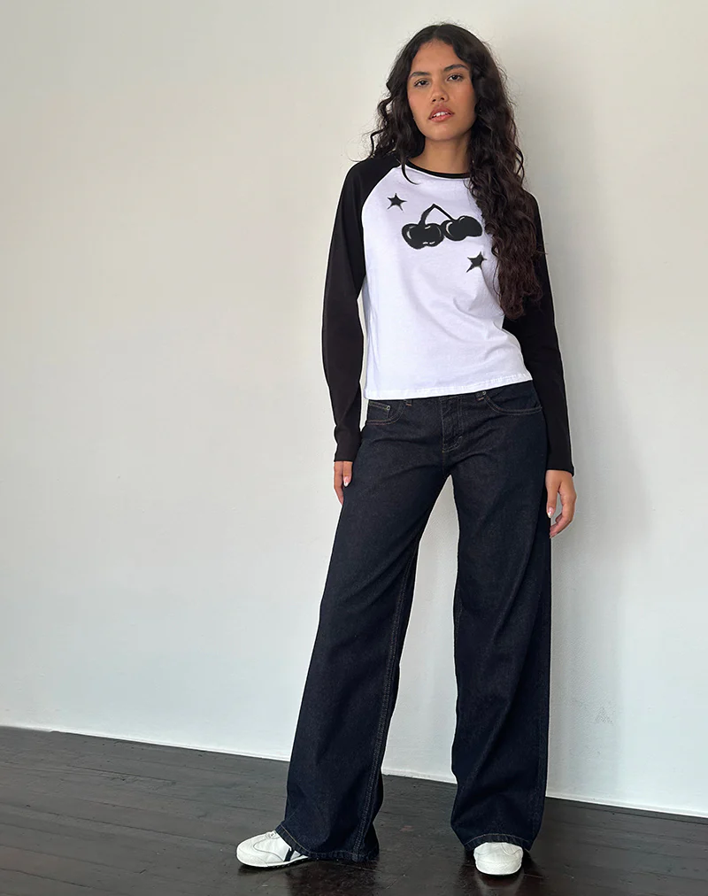 Kyiato Top in White and Black Cherry Print - Image 5
