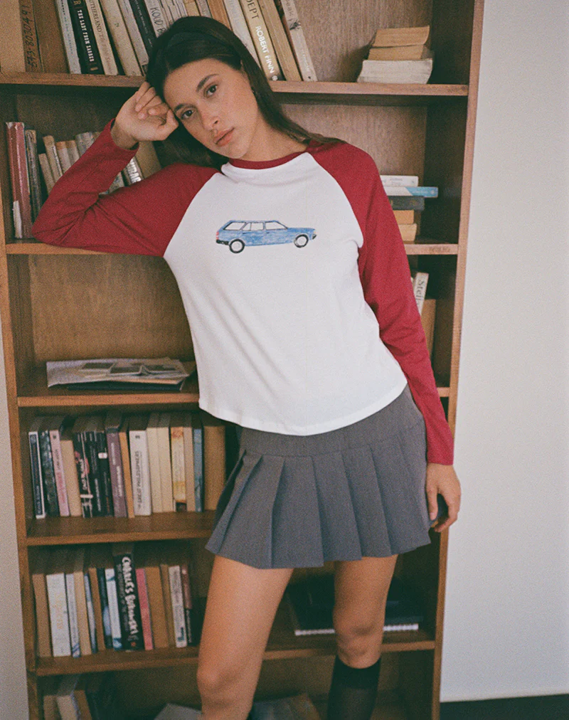 Kyiato Top in Adrenaline Red Car Print - Image 4