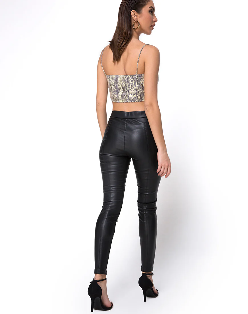 Kylie Crop Top in Acid Snake Clear Sequin - Image 4