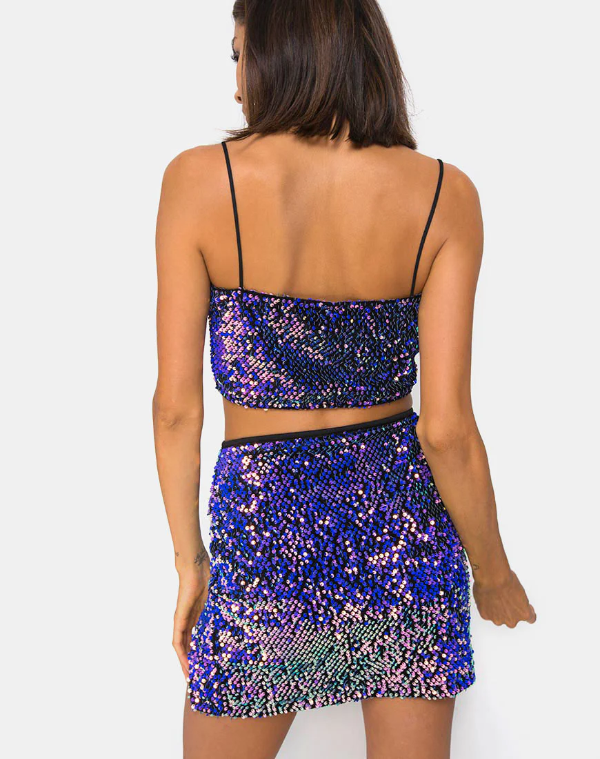Kylie Crop Top in Velvet Laser Pink - Image 2