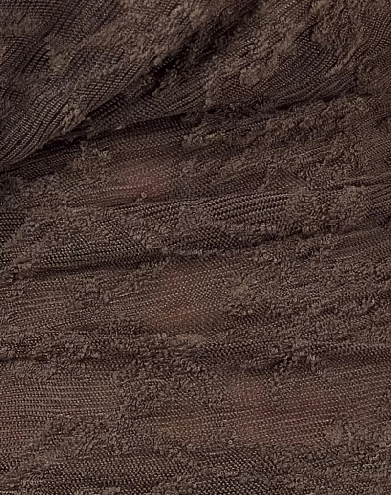 Kylo Halter Top in Jacquard Knit Dark Brown - Image 6