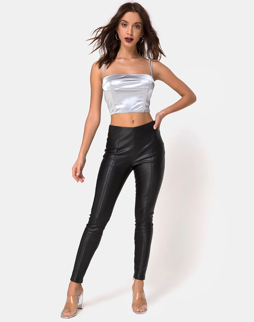 Kynette Crop in Satin Ice Silver - Image 3