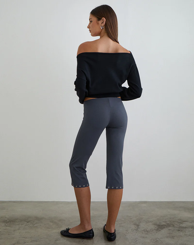 Kyogai Capri Trouser in Jersey Ocean Storm with Eyelets - Image 3