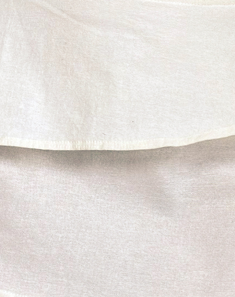 Kyoko Mini Skirt in Linen Ivory - Image 6