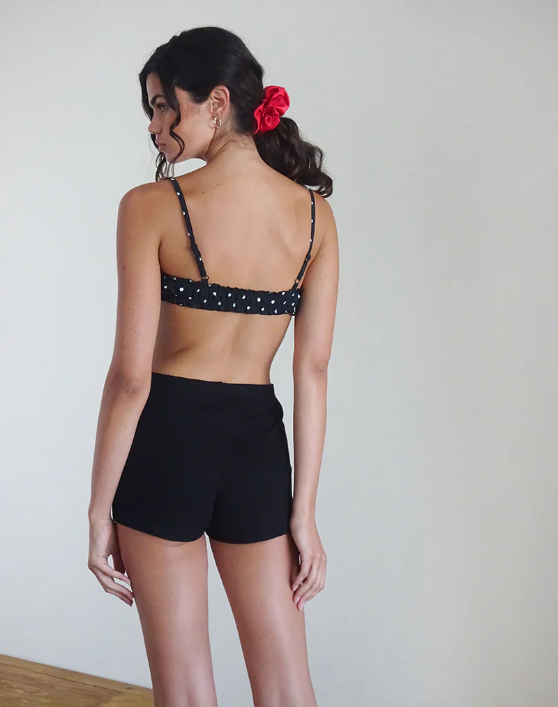 Kyomi Micro Shorts in Ribbed Black - Image 5