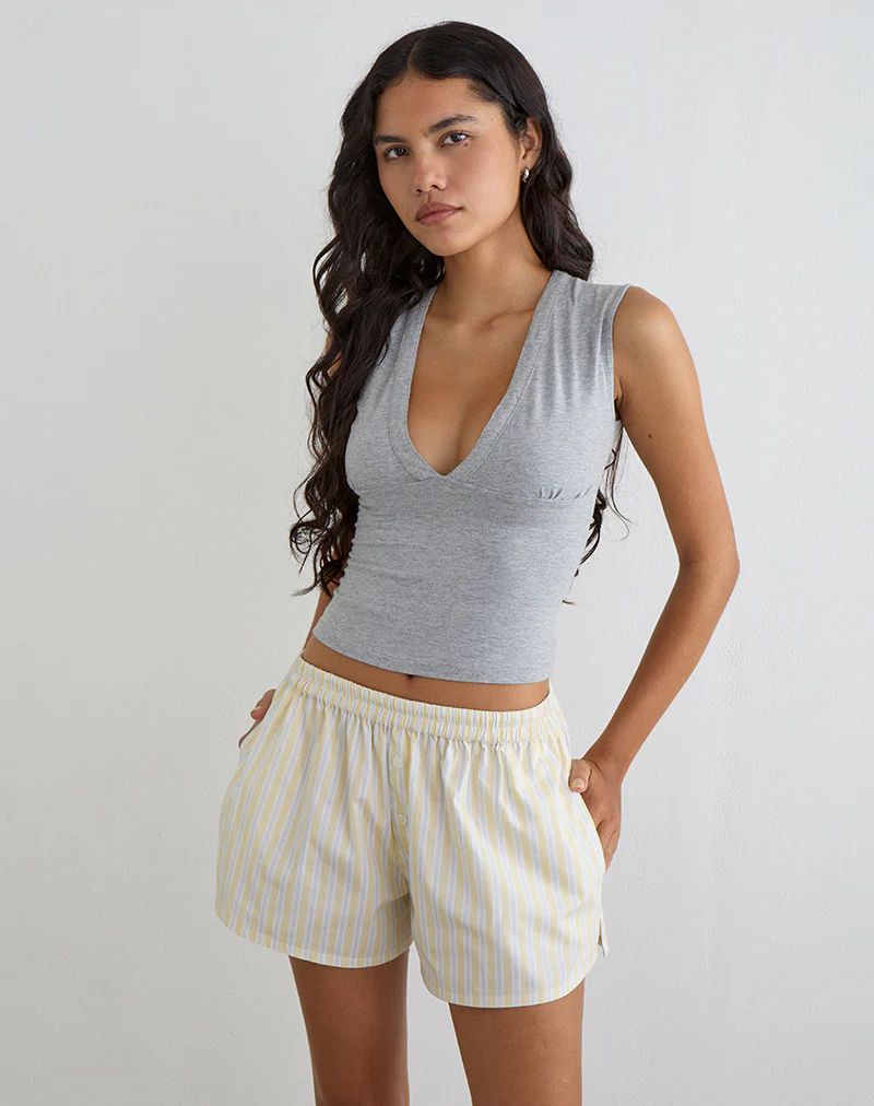 Laboxe Short in Candy Stripe Yellow - Image 3