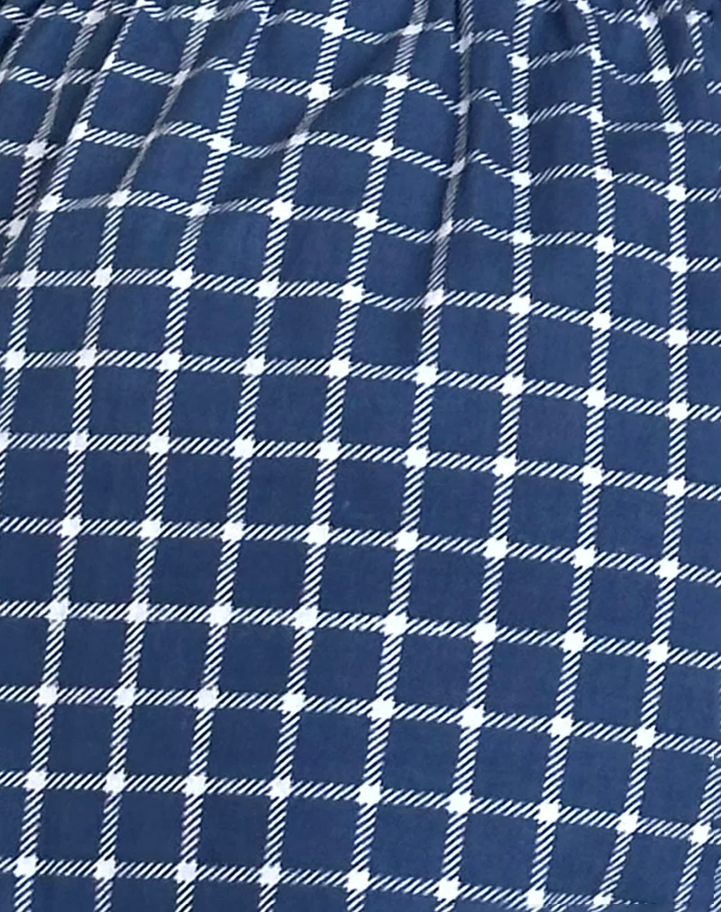 Laboxe Boxer Shorts in Navy Tartan Poplin - Image 6