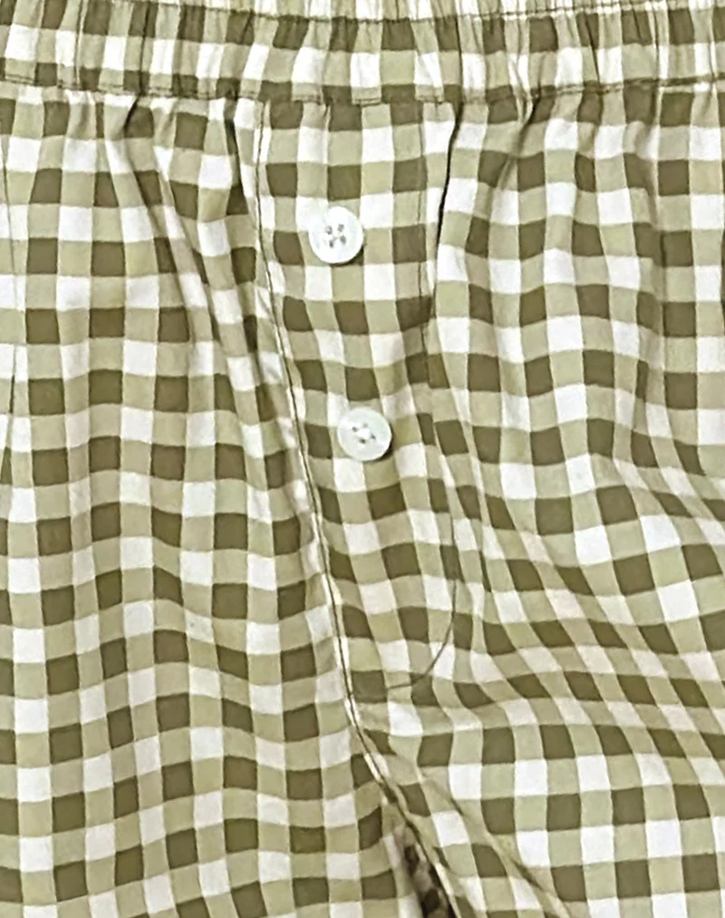 Laboxe Shorts in Olive Gingham - Image 6