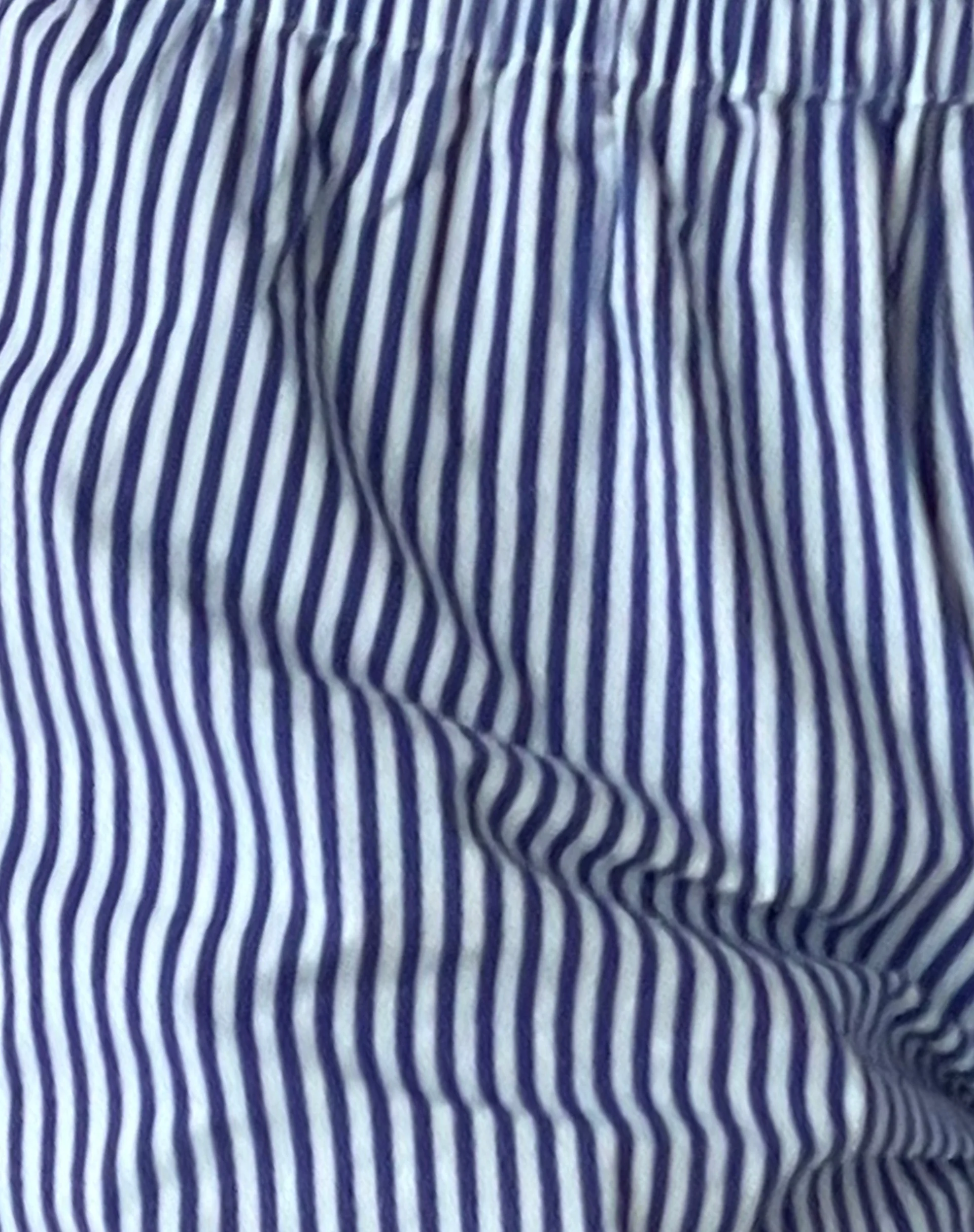 MOTEL X JACQUIE Laboxe Brief Shorts in Poplin Blue Pinstripe - Image 6