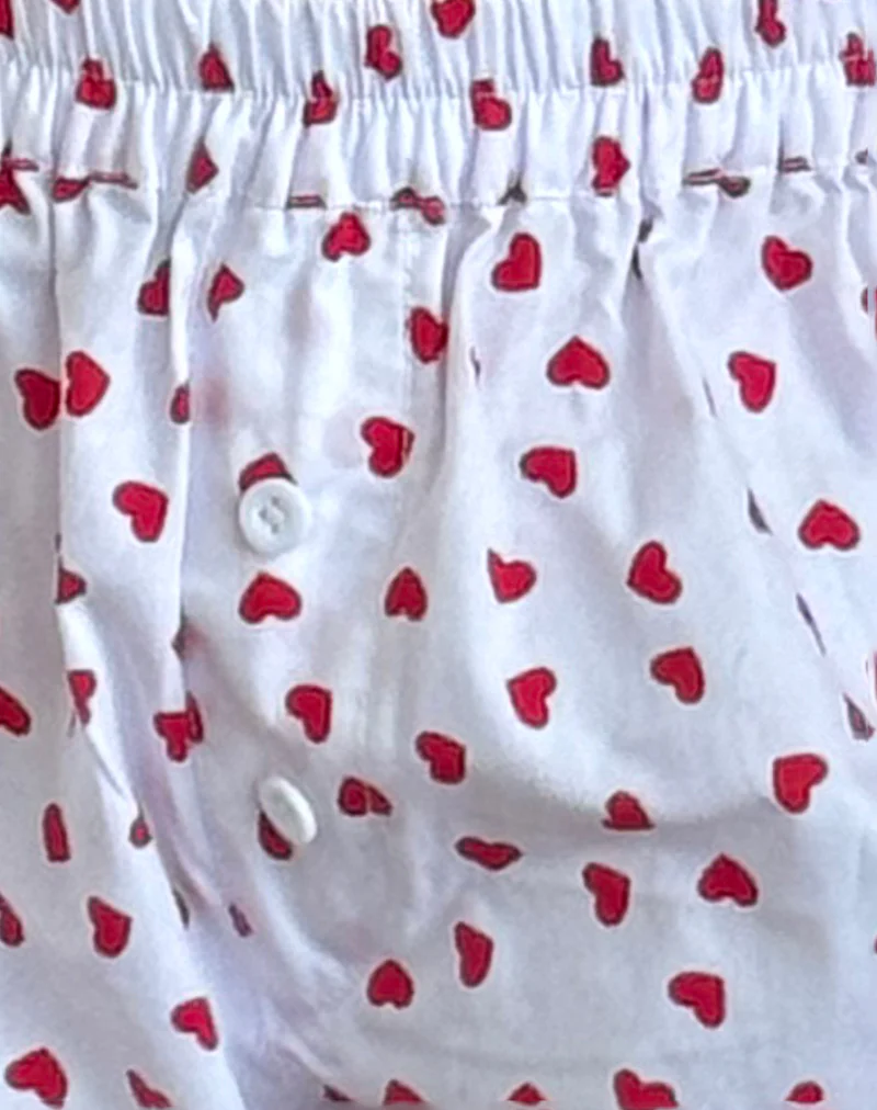 Laboxe Boxer Shorts in White Red Hearts - Image 6