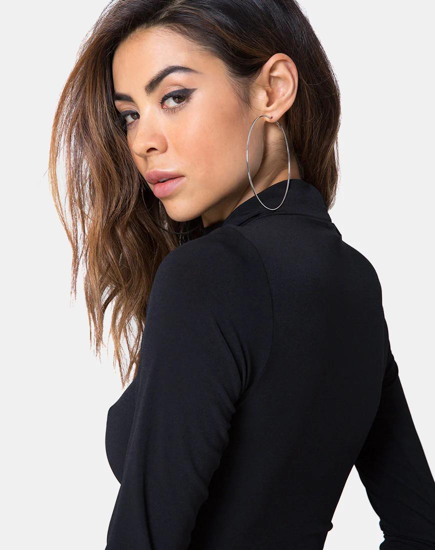 Lafitte Dress in Polycrepe Black - Image 4