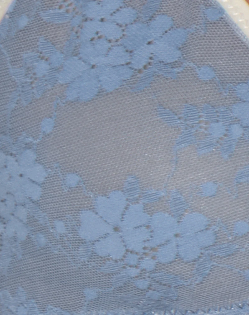 Lakara Bra in Blue Mesh with Ivory Binding - Image 7
