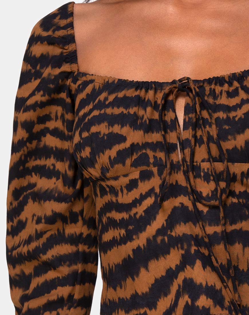 Lakuma Top in Animal Drip Brown - Image 5