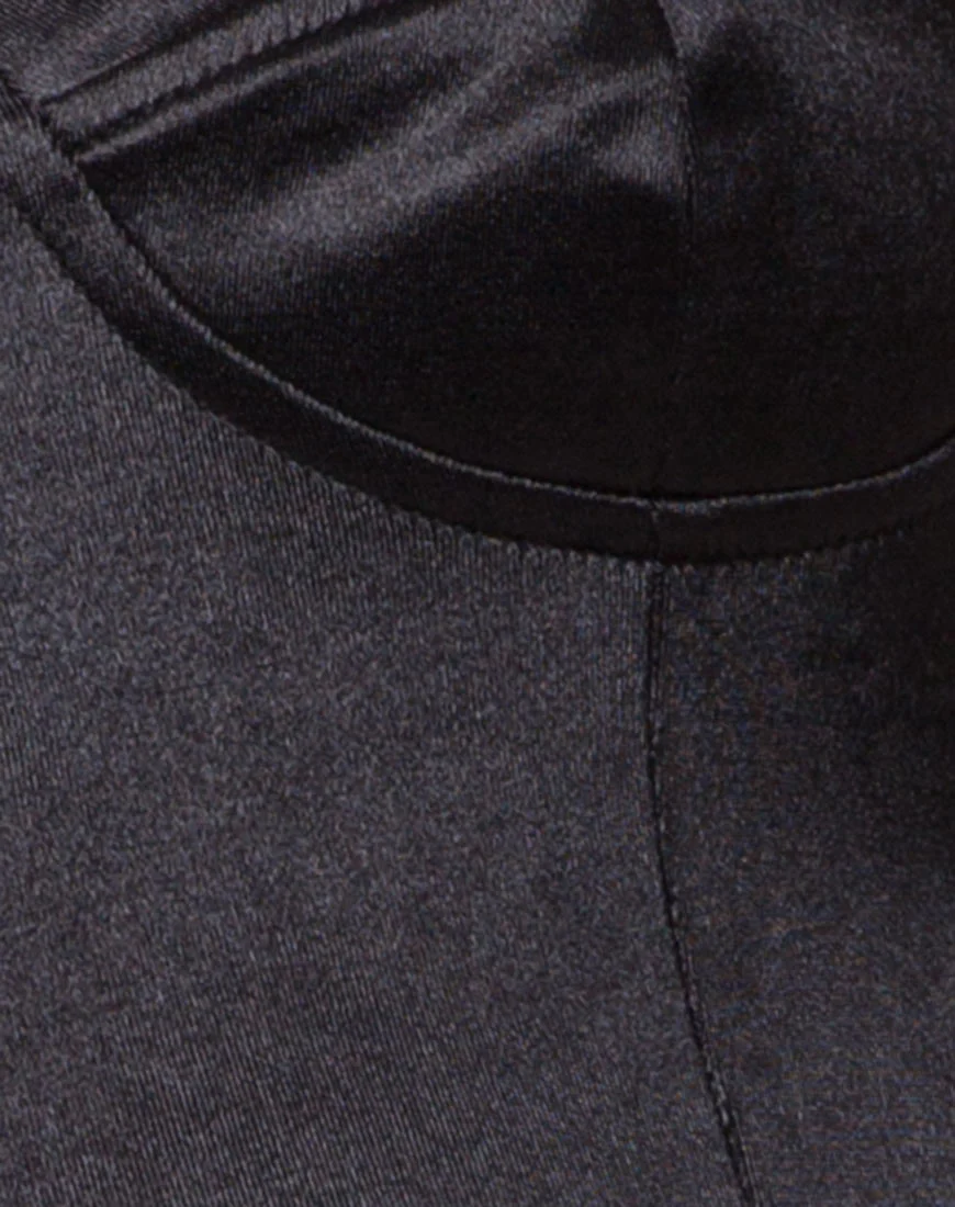 Lalani Bodice in Satin Spandex Black - Image 5