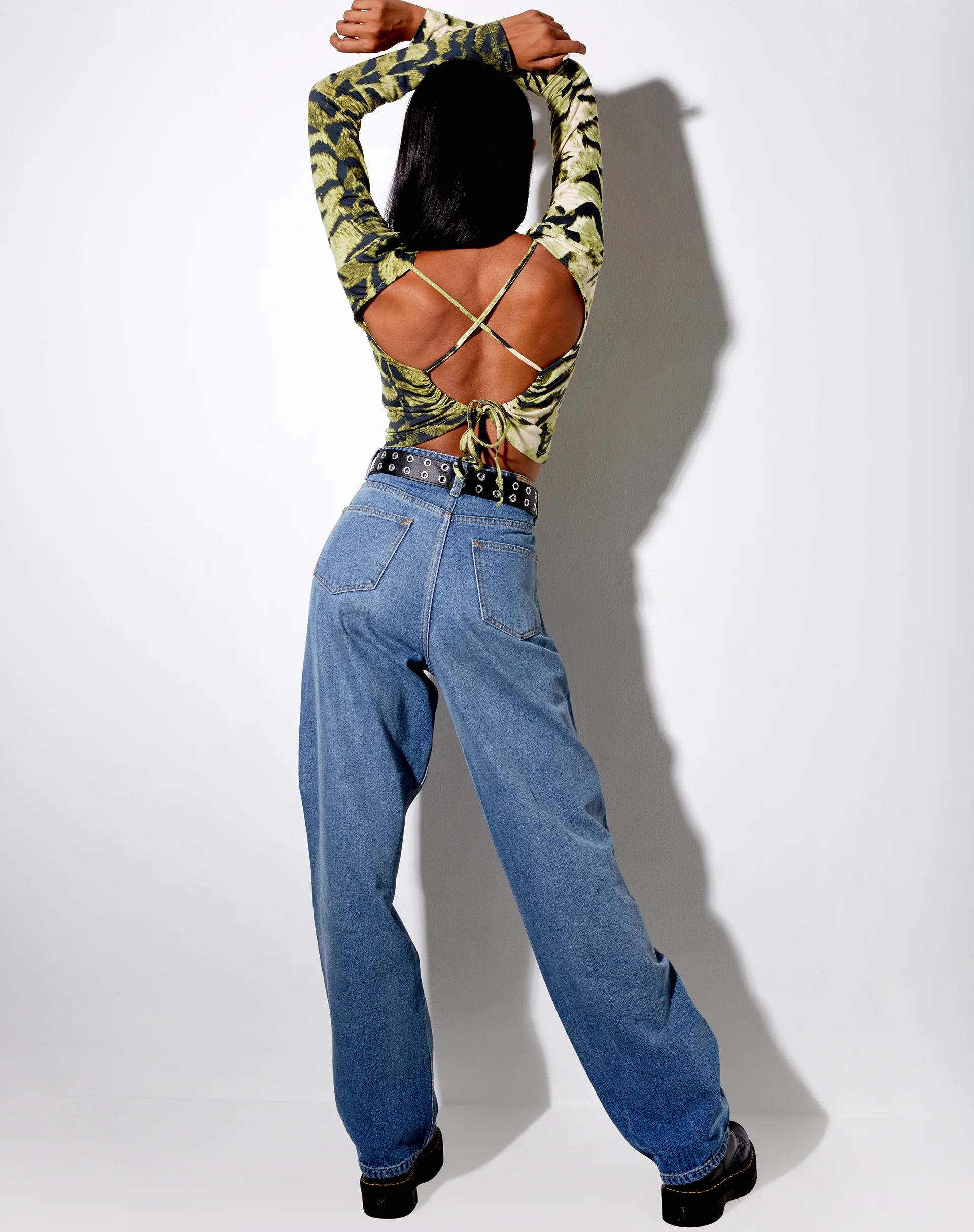 Lali Crop Top in Tiger Full Khaki - Image 4