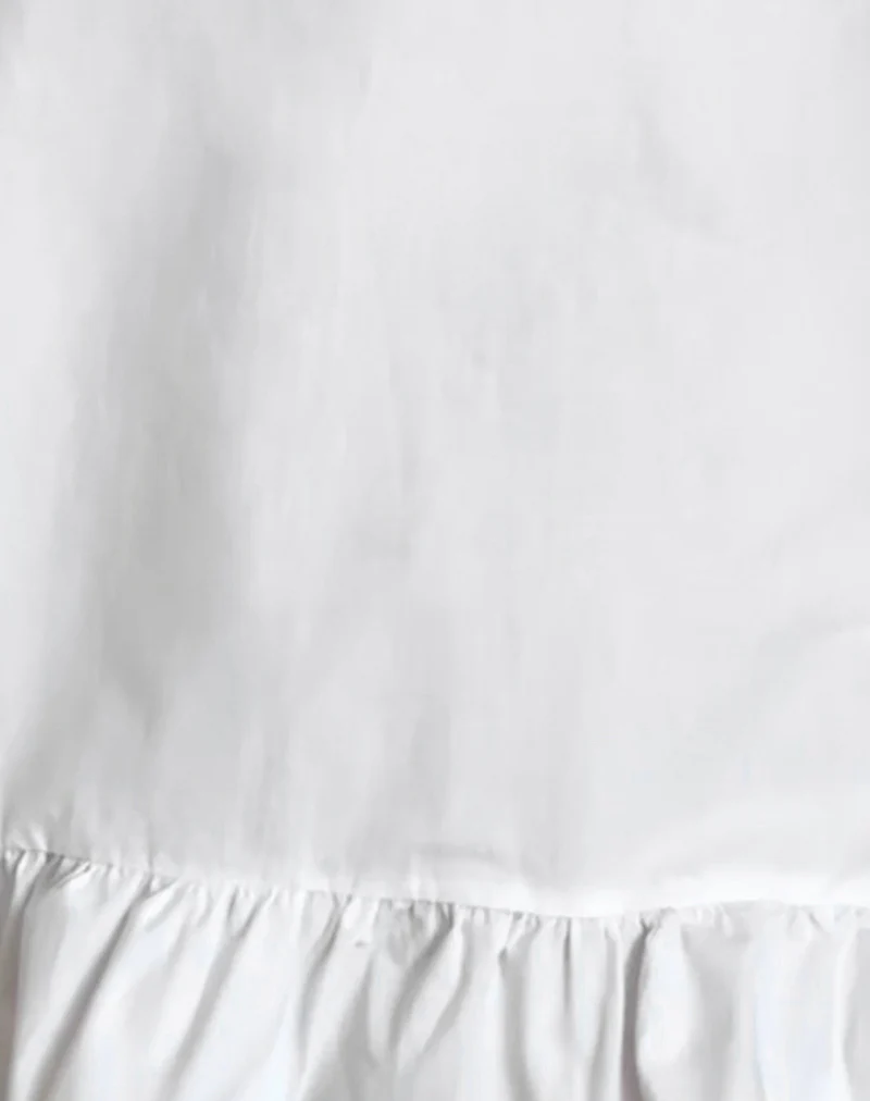 Lalita Babydoll Mini Dress in Poplin White - Image 6