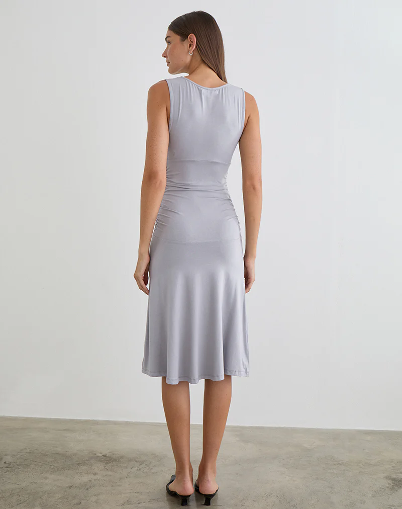 Laluma Midi Dress in Lilac Grey - Image 5